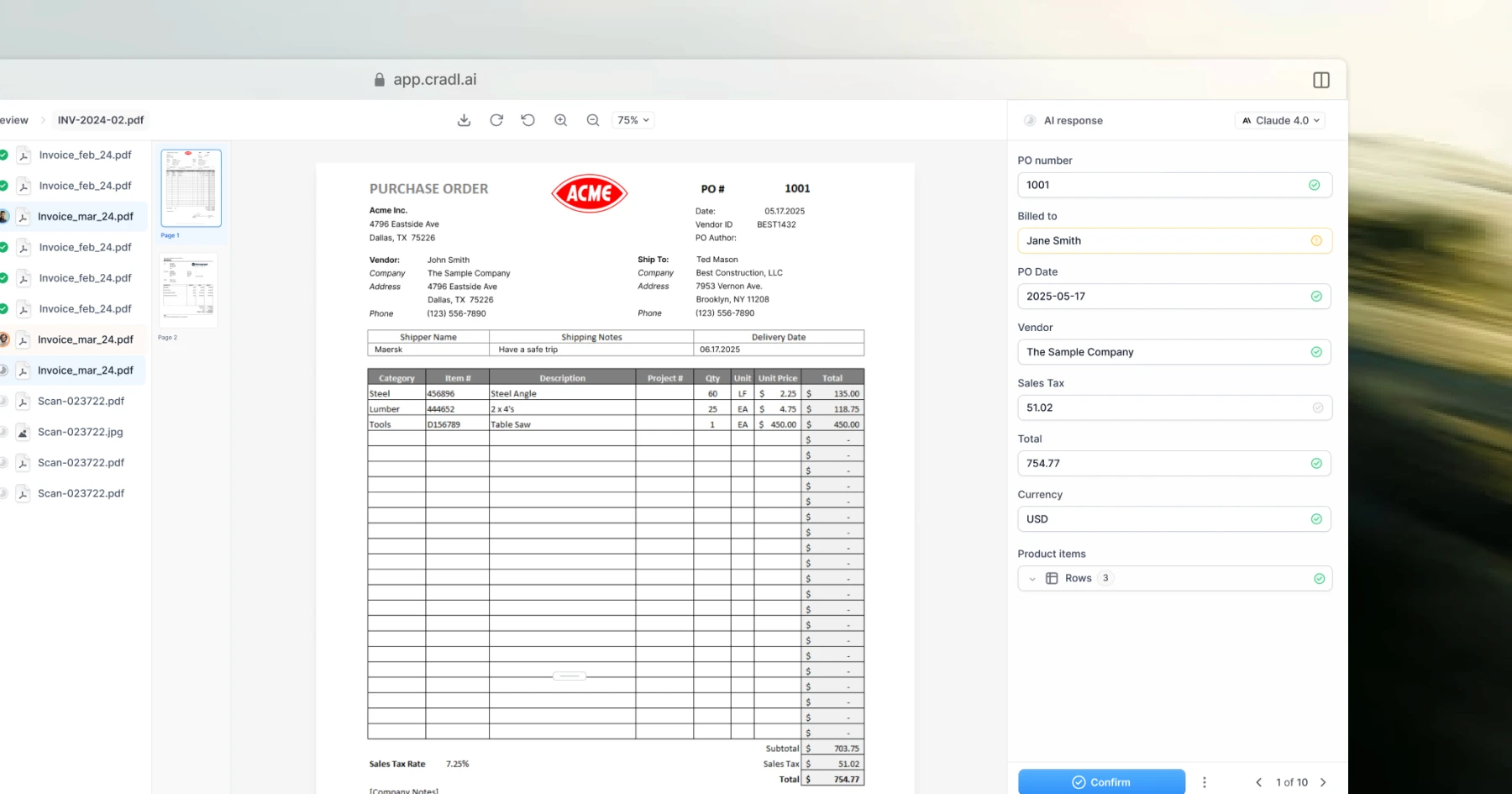 Define custom thresholds in the Cradl AI app